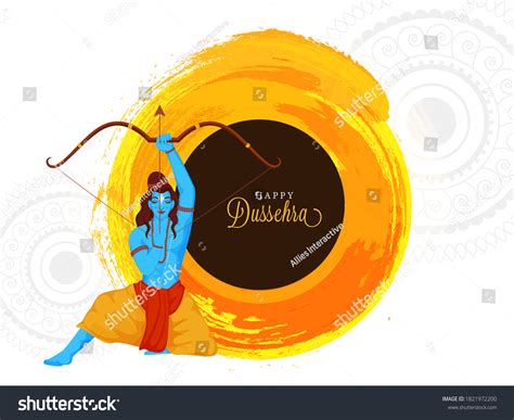 Happy Dussehra Font Hindu Mythology Lord Stock Vector (Royalty Free ...