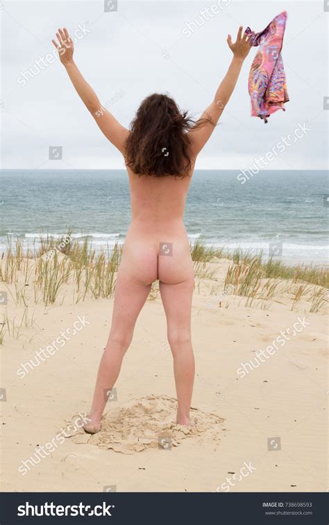 Naked Carefree Girl Standing On Beach Stock Photo Shutterstock