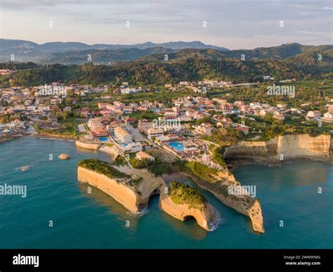 Aerial View Of The Cliffs Near Sidari Coastal Town On The Island Of