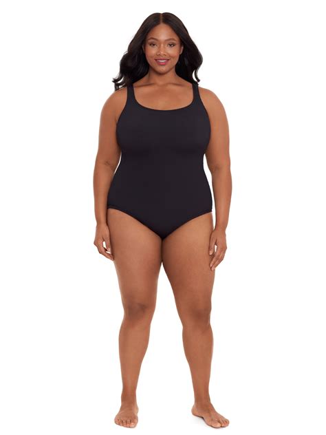 Time And Tru Womens And Womens Plus Size Solid Crinkle One Piece