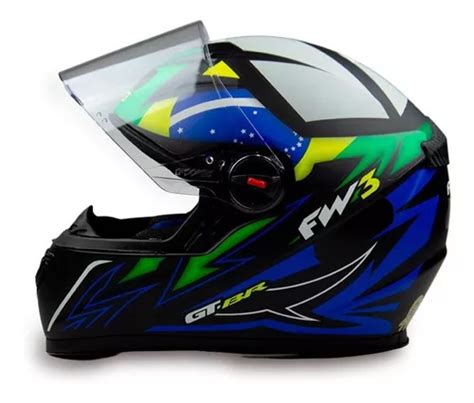 Casco Cerrado Negro Mate Para Moto Gtn Brasil Con Visera Fw Talla