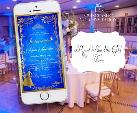 Beauty And The Beast Quinceanera Video Invitation Royal Blue And Gold