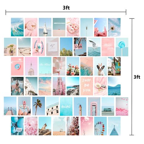 KOSKIMER Wall Collage Kit For Teens 50 Pcs Aesthetic Photo Collage