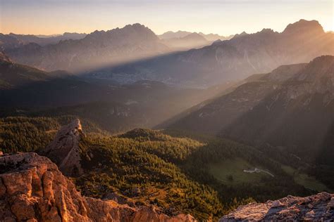 Catching Sunrise On The Summit Of Ra Gusela In The Italian Dolomites