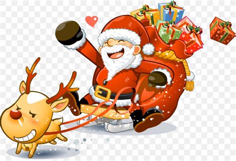 Santa Claus Reindeer Christmas Clip Art PNG 1463x998px Santa Claus