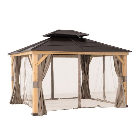 Sunjoy Universal Curtains And Mosquito Netting For 9x9 Ft Wood Gazebos