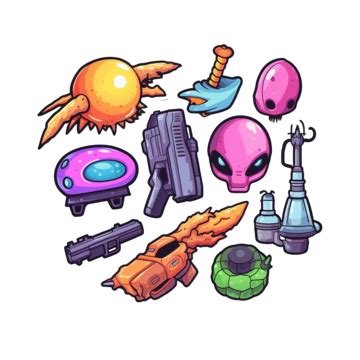 Aesthetic Cute Sticker Alien Weapon Bullet Journal Cute Clipart Alien