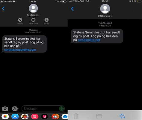 Svindel SMS Der Ser Ud Til At Komme Fra Statens Serum Institut