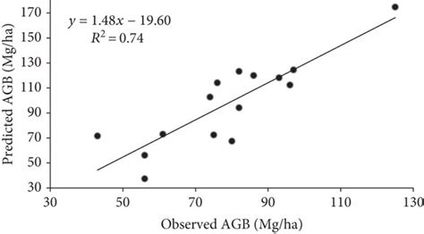 Scatter Plot Between Predictive Versus Observed Agb Download