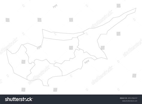 Cyprus Political Map Administrative Divisions Stock Vector Royalty