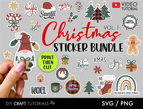 Christmas Stickers, Printable Christmas Gift Stickers, Download ...