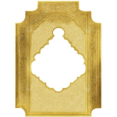 Luxury Golden Islamic Frame Ornament Transparent Background Golden