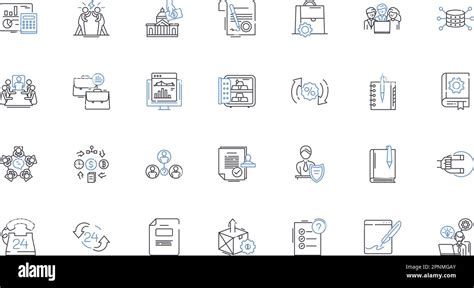 Capital Markets Line Icons Collection Stocks Bonds Trading