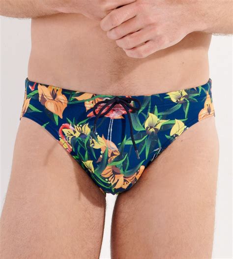 Slip De Bain HOM FLAMINGO Navy Print Lingerie Sipp