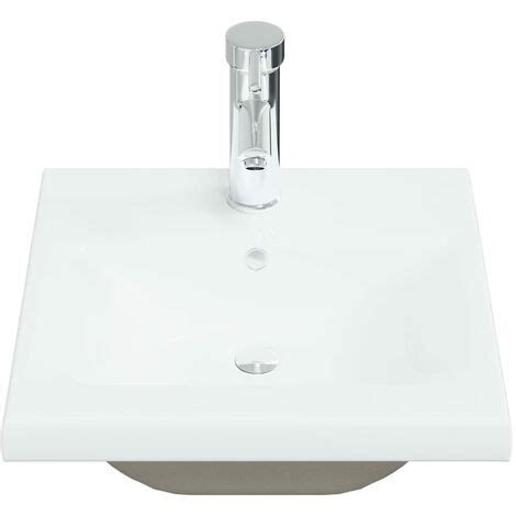 Lavamano Fregadero Lavabo Empotrado Con Grifo Cer Mica Blanco X X