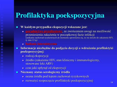 PPT Standardy postępowania po ekspozycji zawodowej na zakażenia