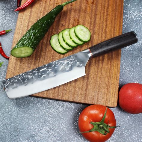 Fodcoki Cuchillo Nakiri De Pulgadas Para Carne De Verduras Cuchillo