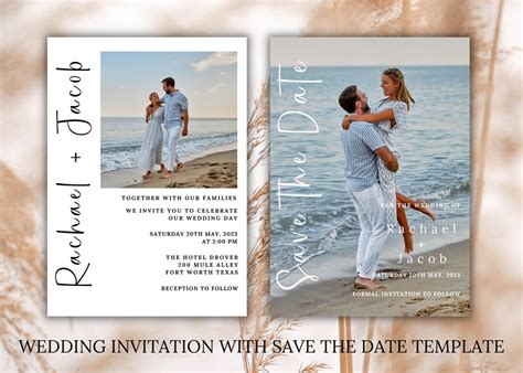 Beach Wedding Invites Save the Date Wedding Invite Templates Photo ...