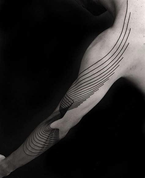 Geometric line tattoos by chaim machlev elegantly flow across the human ...