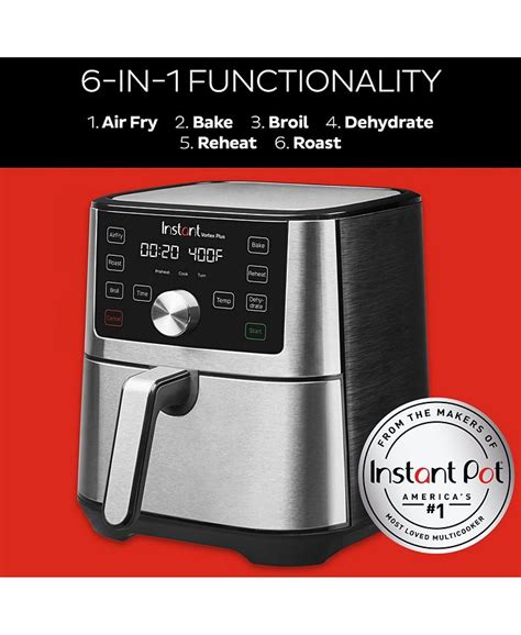 Instant Pot Vortex Plus 6 Qt 6 In 1 Stainless Steel Air Fryer Macys