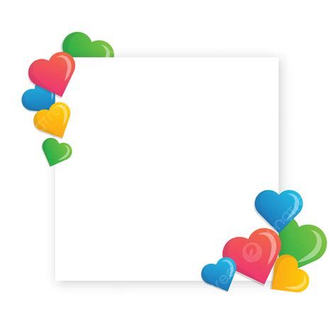 Valentine Candy Hearts Vector Png Images Square Colorful Heart