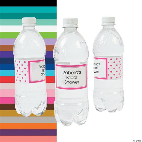 Personalized Polka Dot Water Bottle Labels Oriental Trading