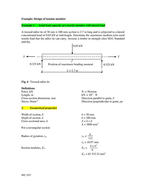 Example Design Of Tension Members RBI Example Design Of Tension