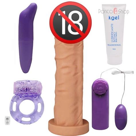 Kit Prazer Total Pênis Sex Shop Realístico Maciço Vibrador Feminino Ponto G Golfinho
