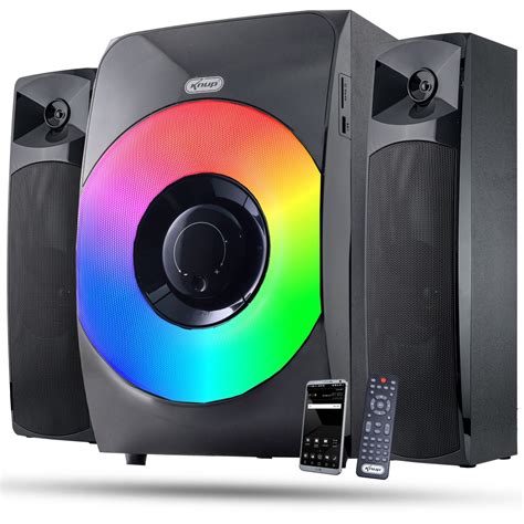 Caixa De Som Alto Falante Sub Amplificada LED RGB Bass Bluetooth USB P2