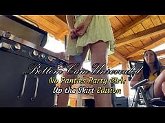 No Panties Party Girls Having A Bbq Day Outdoors With Their Bff To Show Legs And Pussy Under