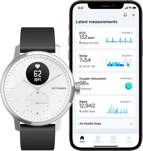 Customer Reviews Withings Scanwatch Mm White And Silver Hybrid