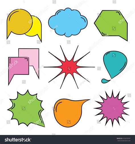 Vector Set Colorful Speech Bubbles Stock Vector Royalty Free