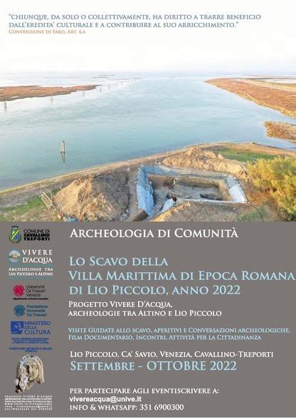 Venezia Lo Scavo Archeologico Della Villa Marittima Di Lio Piccolo