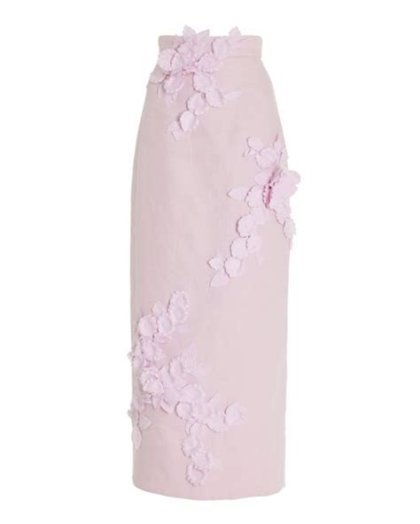 Zimmermann High Tide Flower Linen Silk Maxi Skirt In Pink Lyst Canada