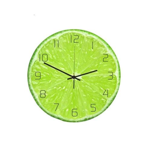 Horloge Murale De Cuisine En Acrylique Avec Motif Citron Vert Ma