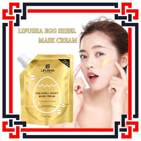 Jual Ls Ampuh Egg Shell Yeast Mask Cream Moisturize Whitening Masker Cangkang Telur Lifusha