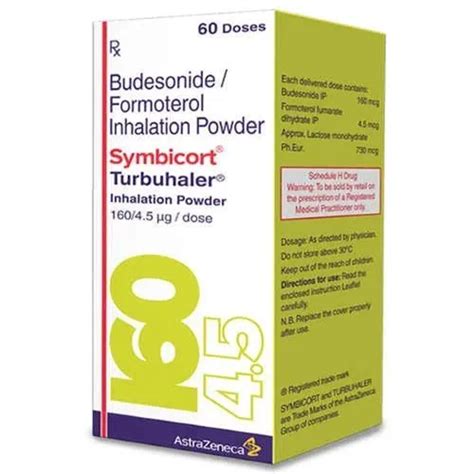 Symbicort Turbuhaler Formoterol 4 5mcg Budesonide 160mcg 60 Mdi