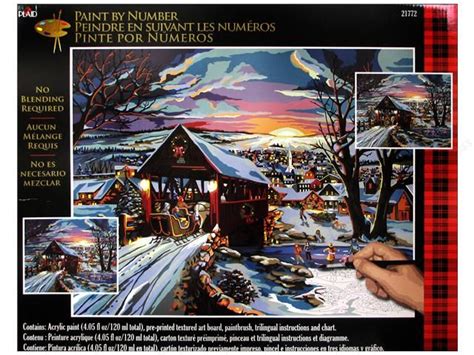 Plaid Paint By Number Home Again Christmas Town Scene X