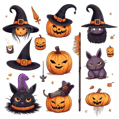 Feriado De Halloween Elemento Simbólico Conjunto De Desenhos Animados