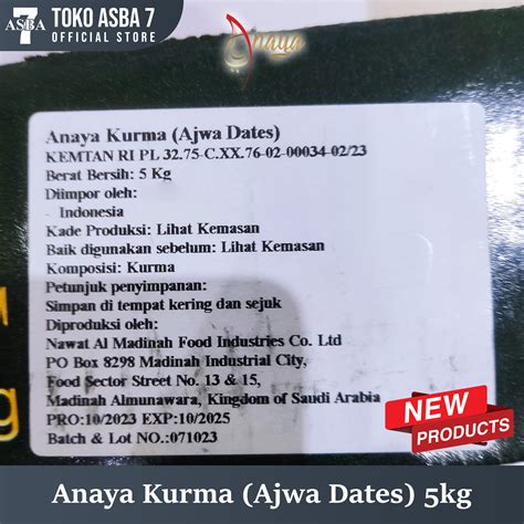 KURMA ADJWA ANAYA DATES 5 KG Asba Jaya Berkah