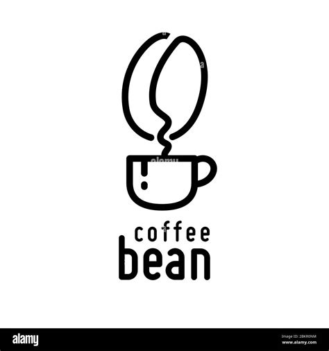 Coffee bean logo design template. Creatvity idea.A cup of coffee and ...