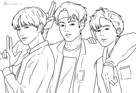 Desenhos para colorir BTS - Imprima membros de grupo sul-coreano