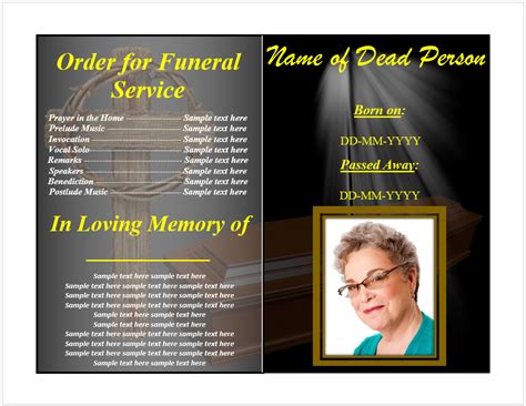 Funeral Order Of Service Templates - Excel Word Template