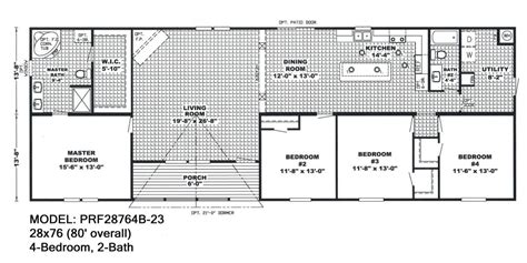 Beautiful 4 Bedroom Double Wide Mobile Home Floor Plans - New Home ...