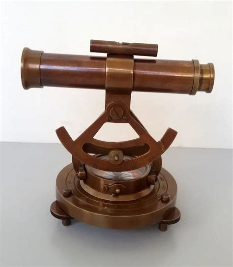 Vintage Compass Survey Instrument Brass Theodolite Alidade Transit