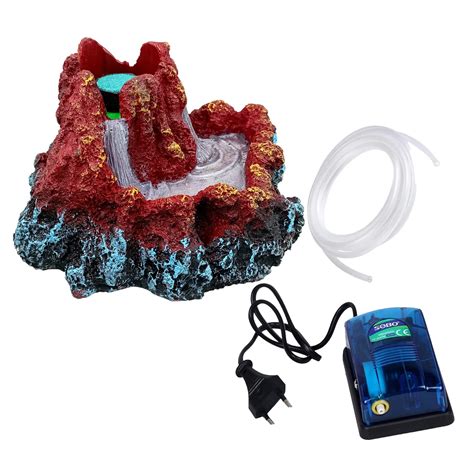 Jainsons Pet Products Aquarium Decorative Volcano Led Bubbler