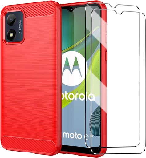 Case Compatible With Moto E13 Cover With 2 Pack Tempered Glass Screen Protector For Moto E13