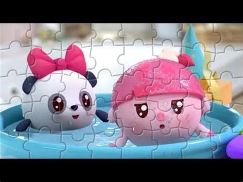 Пазлы Малышарики. Нюша и Пандочка купаются. Puzzle Malyshariki Video ...