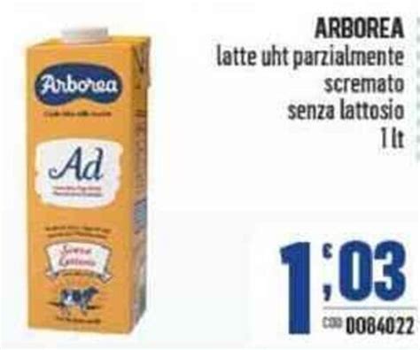 Offerta Arborea Latte Uht Parzialmente Scremato Senza Lattosio 1 Lt Nel