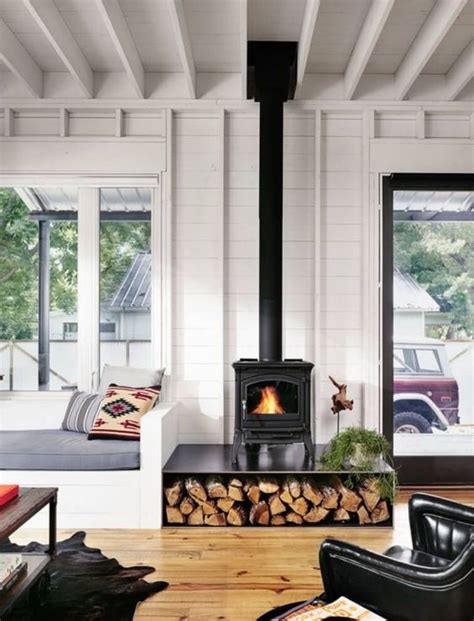 25 Home Wood Burning Stove Ideas - DigsDigs